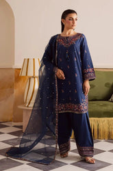 BATIK - 3PC Lawn Embroidered Shirt with Chiffon Embroidered Dupatta and Trouser - SS0679