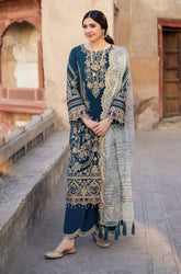 MUSHQ - 3PC Lawn Embroidered Shirt with Khadi Net Embroidered Dupatta and Trouser - SS0721