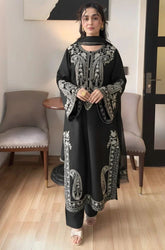 MARIN - 3PC Lawn Embroidered Shirt with Chiffon Embroidered Dupatta and Trouser - SS0741