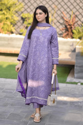 BAREEZE - 3PC Lawn Embroidered Shirt with Chiffon Embroidered Dupatta and Trouser - SU01050