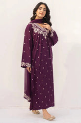 Dyot - 3PC Lawn Embroidered Shirt with Chiffon Embroidered Dupatta and Trouser - SS04240