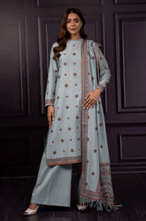 Kayseria - 3PC Dhanak Embroidered Shirt with Dhanak Embroidered Dupatta and Trouser - SS0458-