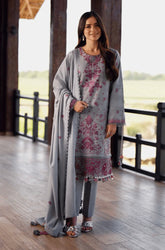 Nishat Linen - 3PC Dhanak Embroidered Shirt with Dhanak Embroidered Dupatta and Trouser - SS0571