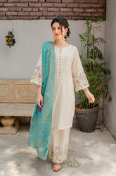 Kastoor - Winter 3Pcs Dhanak Embroidered Suit - SB0013