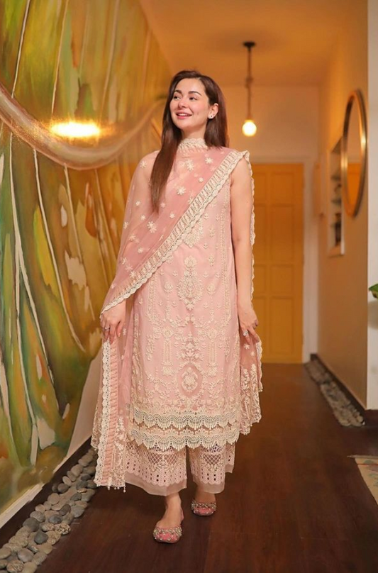 3 piece embroidered suit for women 