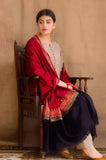 3PC Dhanak Shirt With Dhanak Embroidered Dupatta and Trouser - SS0956