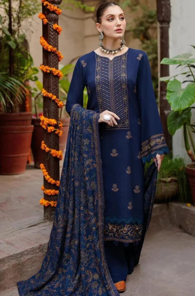Bareeze - 3PC Dhanak Embroidered Shirt With Dhanak Embroidered Dupatta and Trouser - SS01071