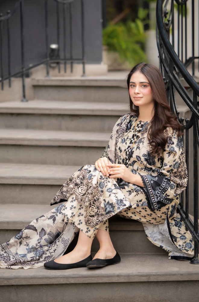 Sapphire  - 3PC Lawn Digital Print Dress - SS0083
