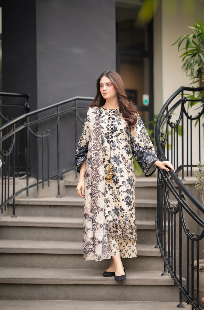 Sapphire  - 3PC Lawn Digital Print Dress - SS0083