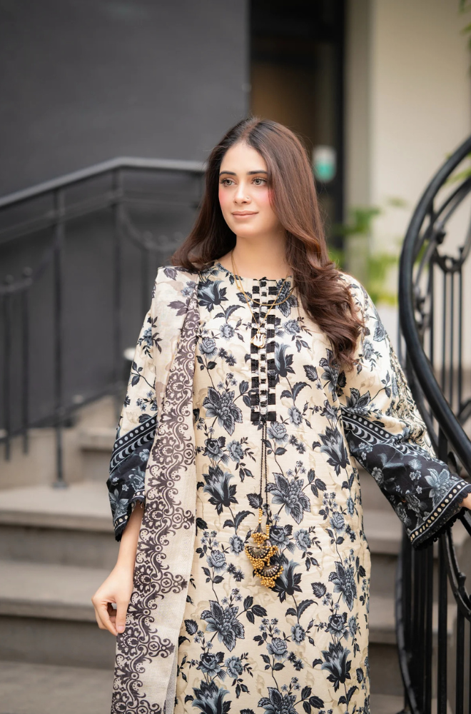 Sapphire  - 3PC Lawn Digital Print Dress - SS0083