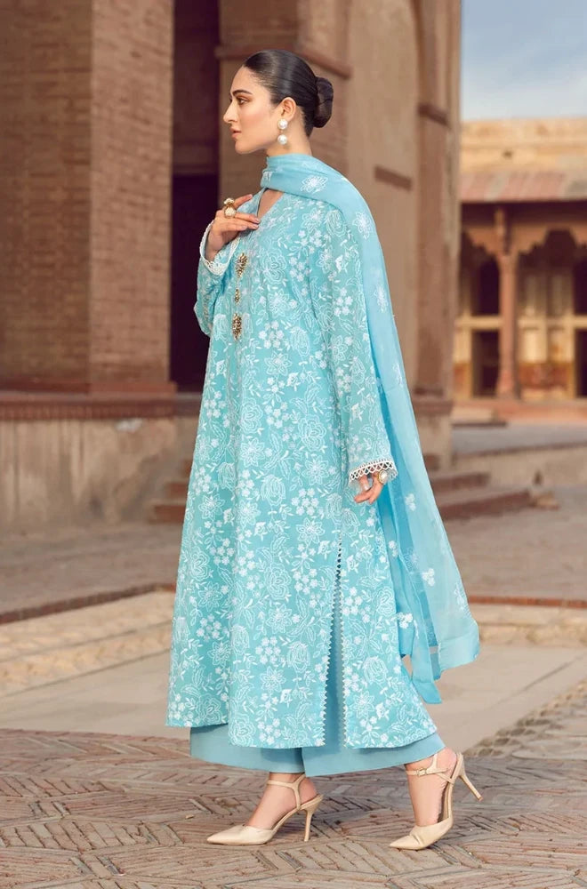 Bareeze - 3PC Dhanak Embroidered Shirt with Chiffon Embroidered Dupatta and Trouser - SS0883