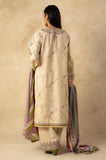 Zara Shahjahan - 3PC Dhanak Embroidered Shirt With Twill Printed Dupatta and Trouser - SS0915