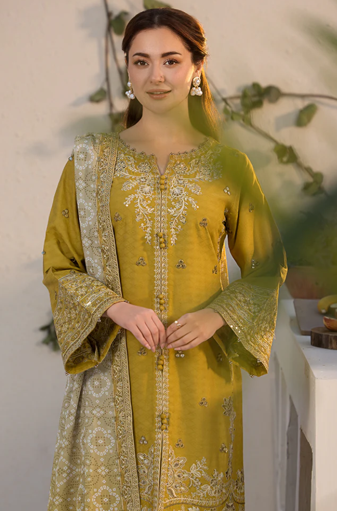 Laam - Winter 3PC Dhanak Embroidered Suit- SS0285