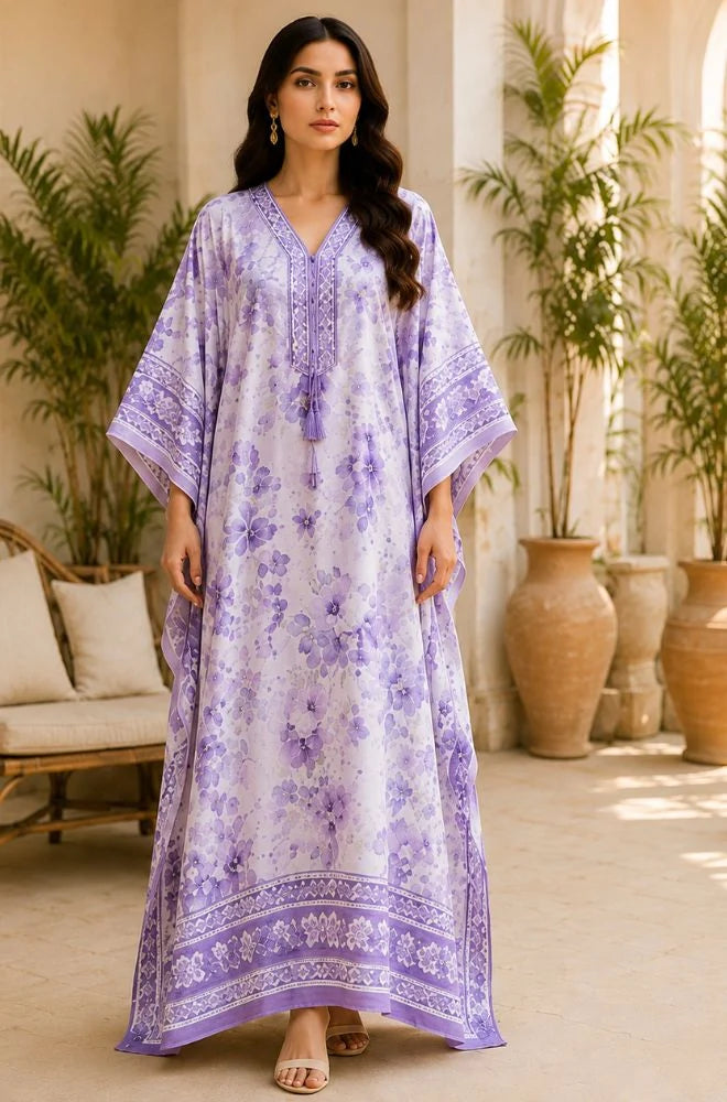 Kaftan Lawn Printed Maxi Shirt - SKT002