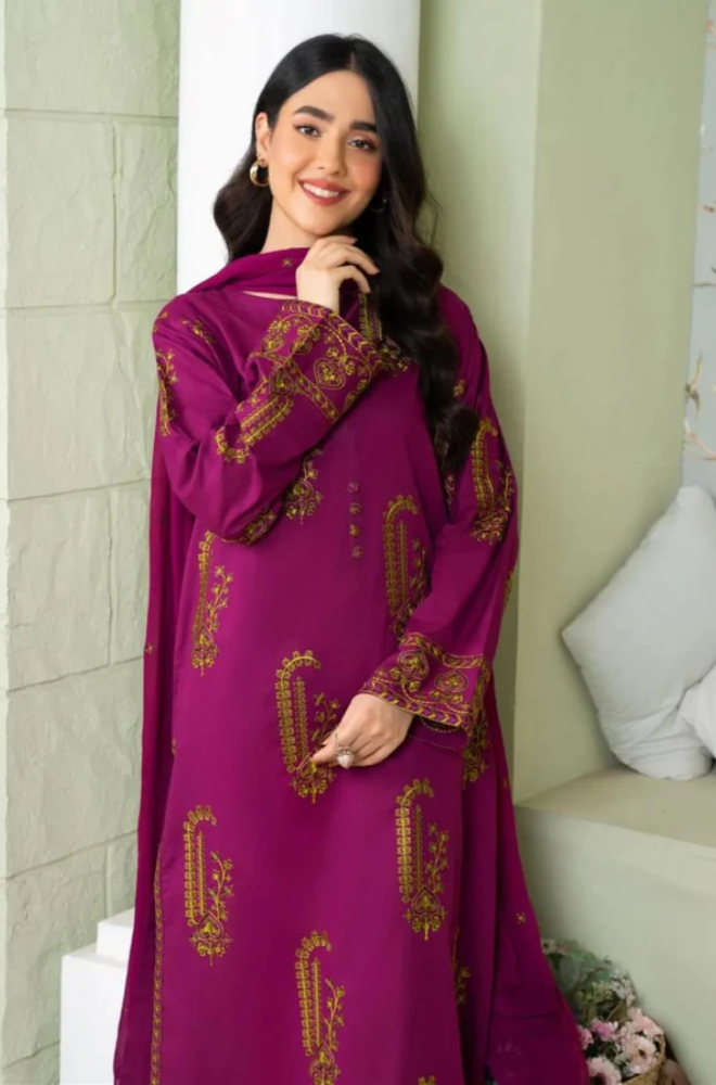 Dyot- 3PC Lawn Embroidered Suit - SA0127