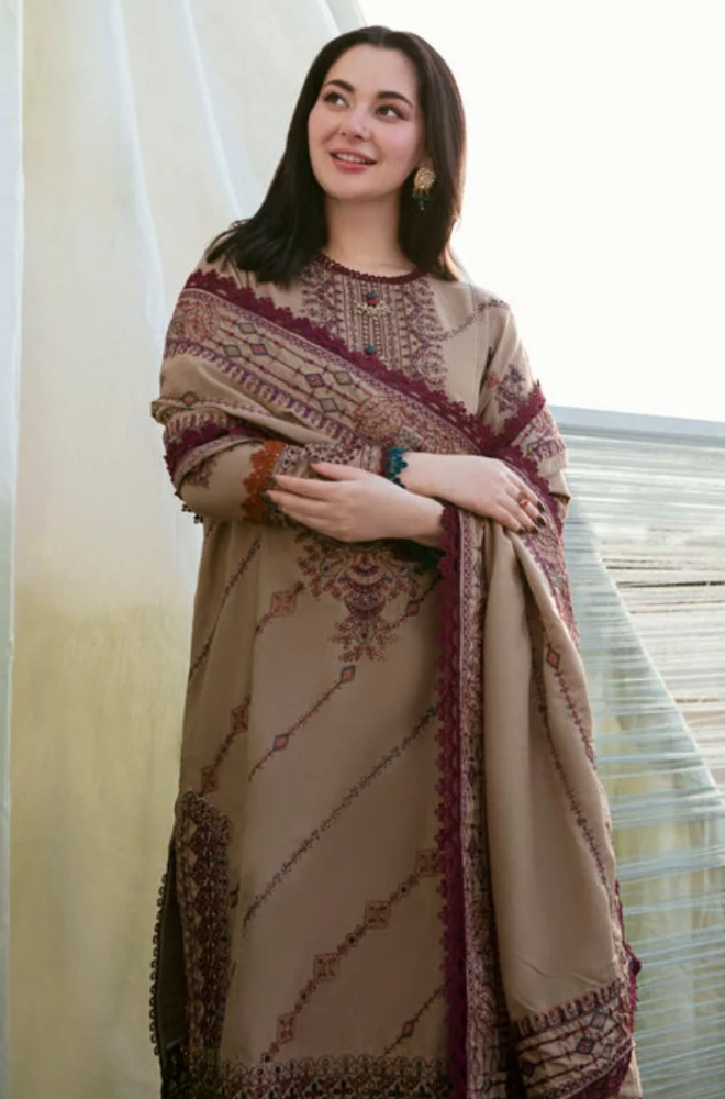 Zara Shahjahan - Winter 3PC Dhanak Embroidered Suit - SS0449