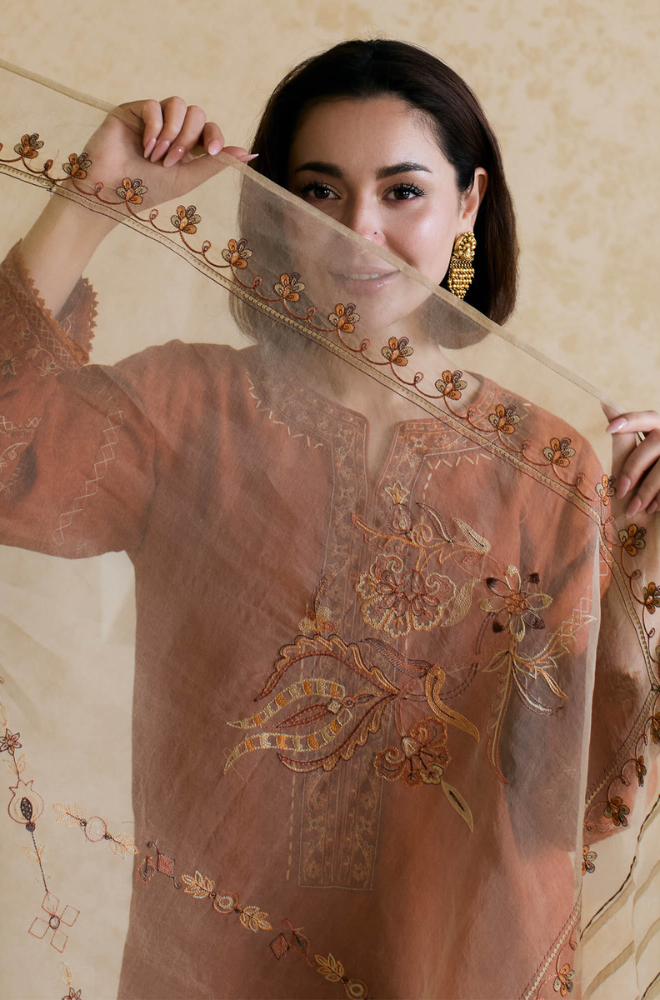 Mishkaa - 3PC Lawn Embroidered Suit - SS0126