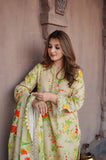 3PC Karandi Printed Shirt With Karandi Printed Dupatta and Trouser - SS0937