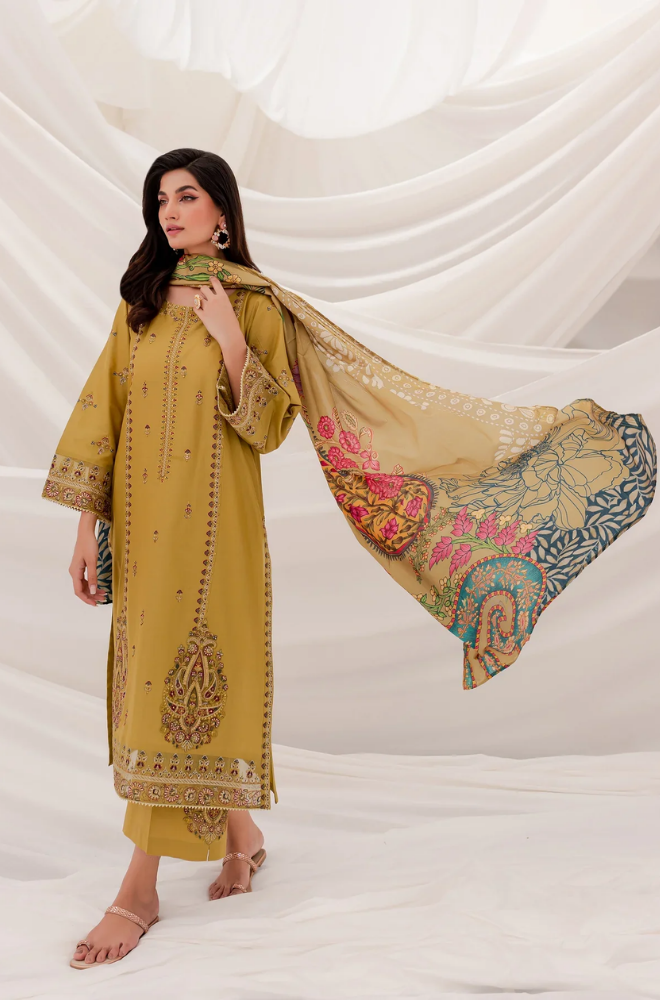 Sapphire - 3 Piece - Dhanak Embroidered Suit - SB0121