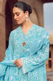 Bareeze - 3PC Dhanak Embroidered Shirt with Chiffon Embroidered Dupatta and Trouser - SS0883