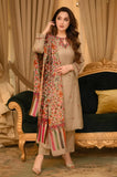 Bunnai - 3PC Dhanak Embroidered Shirt With Wool Printed Dupatta and Trouser - SS01062