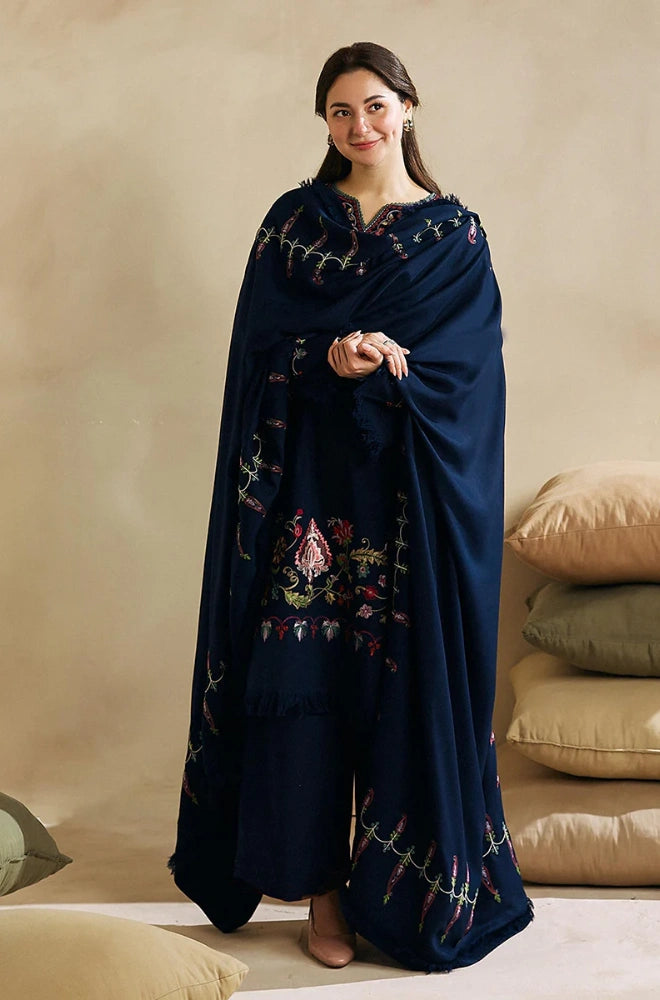 Coco By Zara Shahjahan - 3PC Dhanak Embroidered Shirt With Dhanak Embroidered Dupatta and Trouser - SS0860