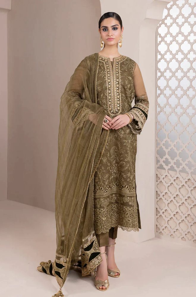 Baroque- 3 Piece - Lawn Embroidered Suit - SN0007