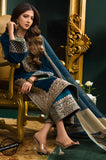 Asim Jofa - 3PC Velvet Embroidered Shirt With Broshia Net Dupatta and Trouser - SS0927