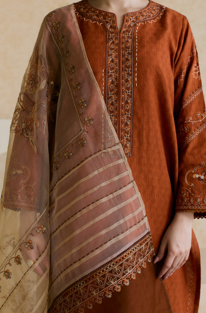 Mishkaa - 3PC Lawn Embroidered Suit - SS0126