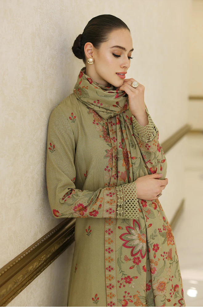 Bareeze- 3 Piece - Dhanak Embroidered Suit- SRZ0102