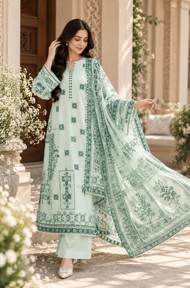 Shahijora - 3PC Lawn Printed Dress - SSP003