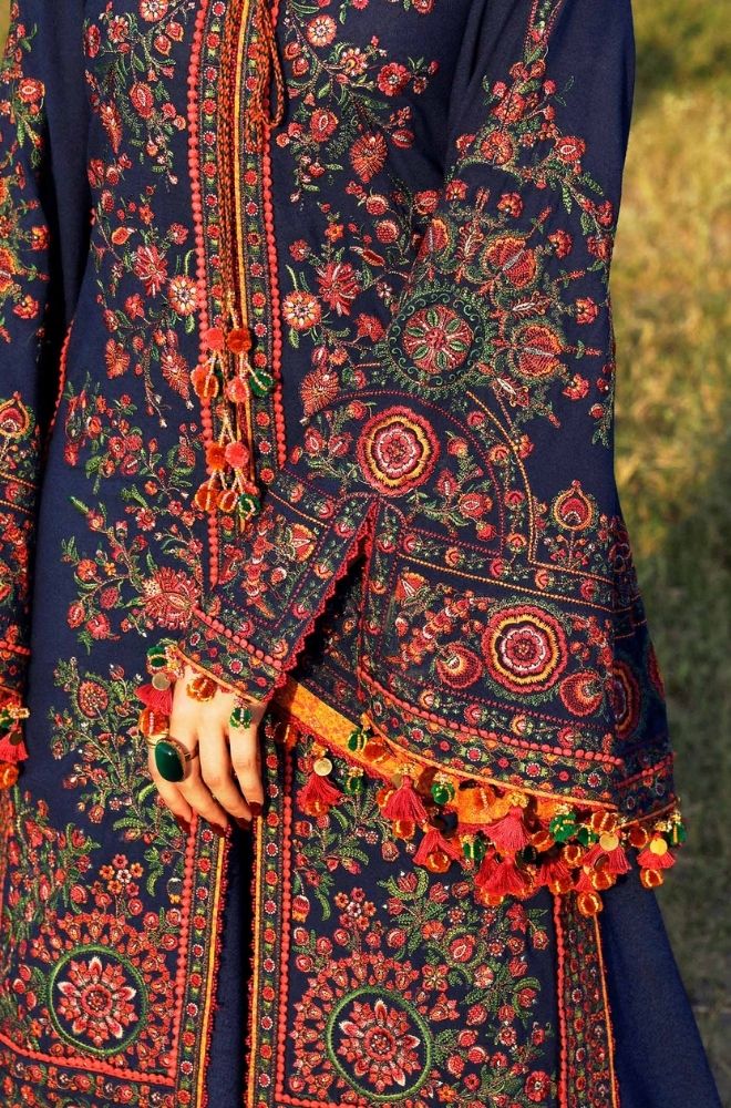 HUSSAIN REHAR - Winter 3PC Dhanak Embroidered Suit - SS0463