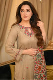 Bunnai - 3PC Dhanak Embroidered Shirt With Wool Printed Dupatta and Trouser - SS01062