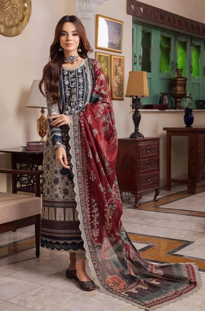 ASIM JOFA - Summer 3PC Lawn Digital Printed Dress - SS0807
