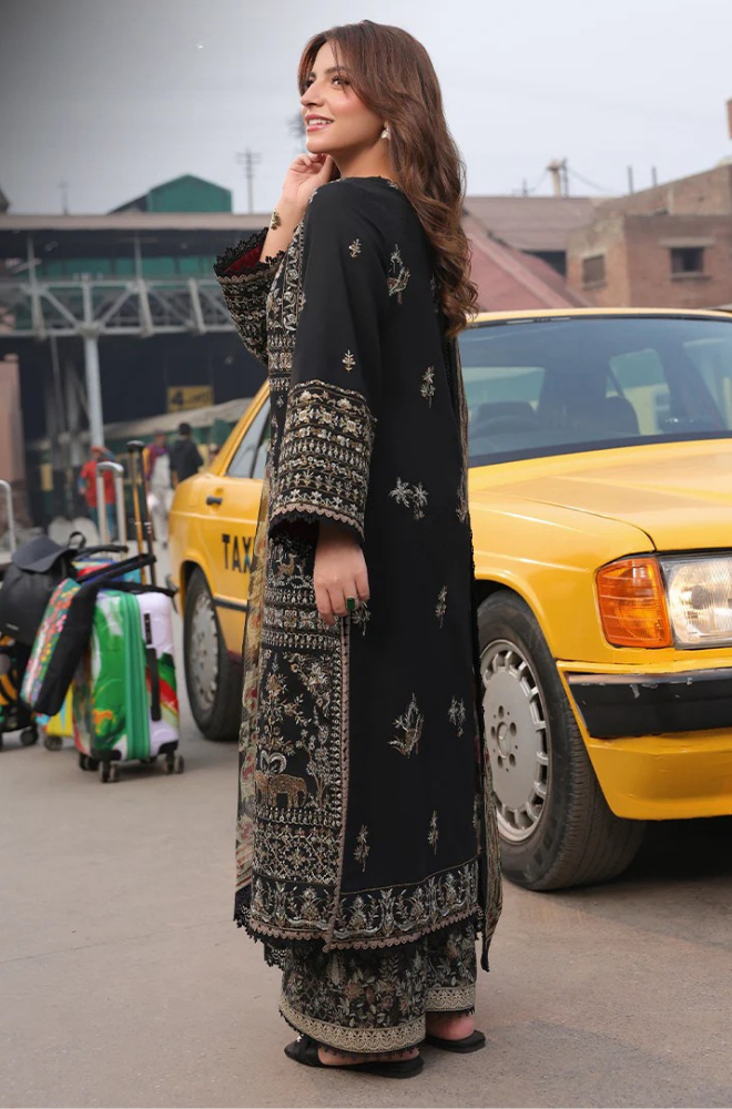 Asim Jofa - Winter 3PC Dhanak Embroidered Suit - SS0408