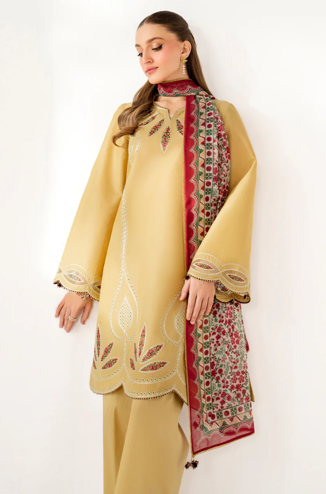 Jazmin - Winter 3PC Dhanak Embroidered Suit - SS0519