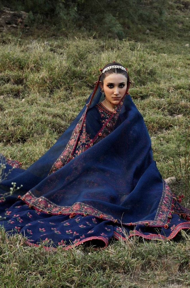 HUSSAIN REHAR - Winter 3PC Dhanak Embroidered Suit - SS0463