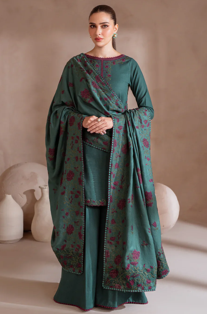 IZNIK - Winter 3PC Dhanak Embroidered Suit - SS0458