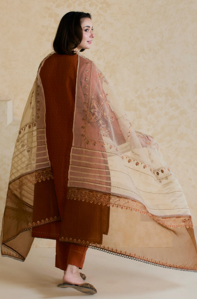 Mishkaa - 3PC Lawn Embroidered Suit - SS0126