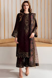 Jazmin - 3PC Velvet Embroidered Shirt With Organza Dupatta and Trouser - SS0926