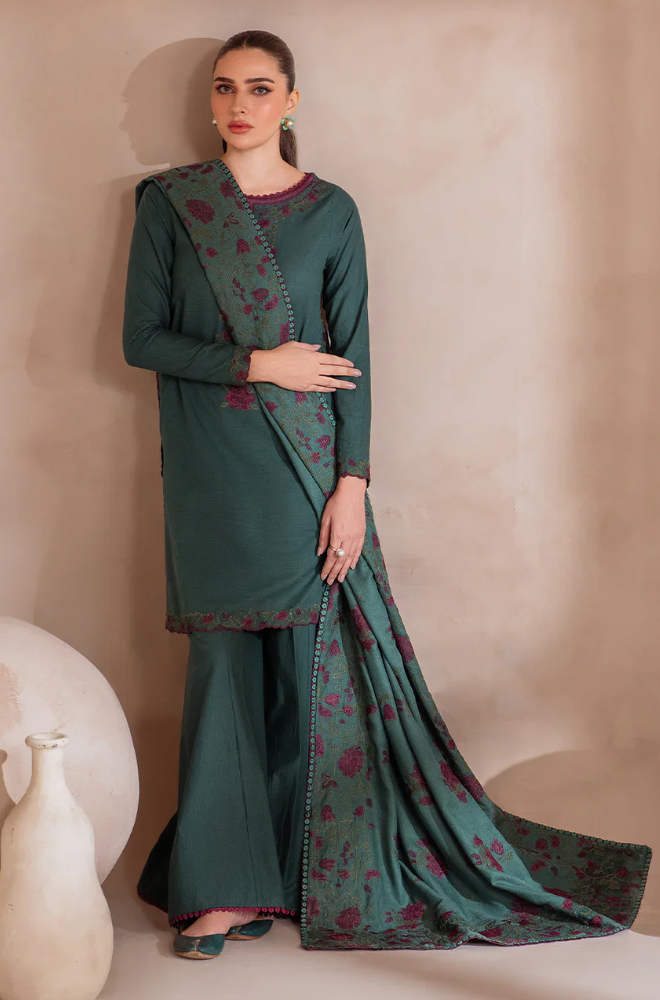IZNIK - Winter 3PC Dhanak Embroidered Suit - SS0458