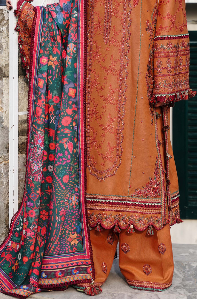 Laam- Winter 3PC Dhanak Embroidered Suit - SS0479