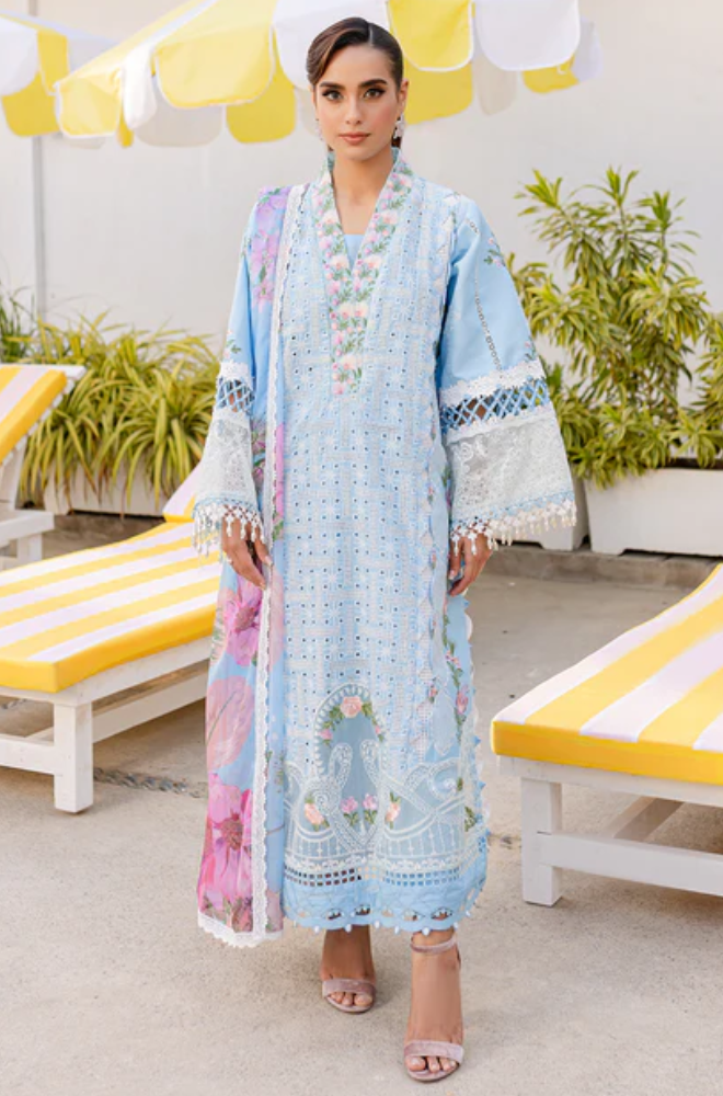 PARISHAY- Summer 3PC Lawn Chikankri Embroidered Suit - SS0649