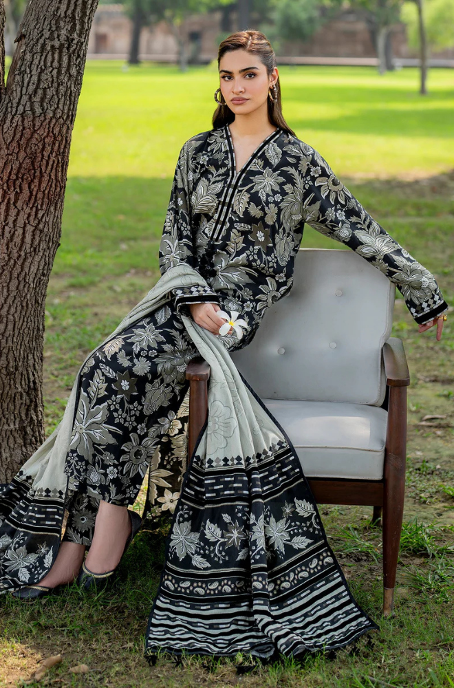 Baroque - Winter 3 Piece - Khaddar Print Suit - SRZ0085