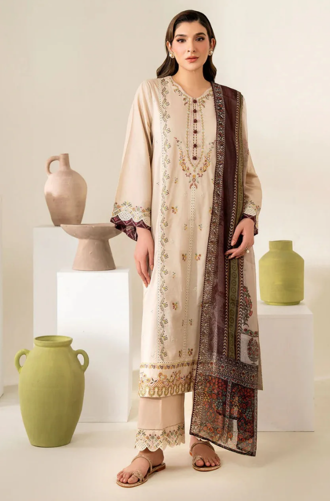 Zarashahjhan - Winter 3PC Dhanak Embroidered Suit - SS0545