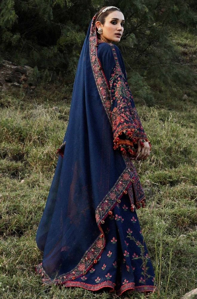 HUSSAIN REHAR - Winter 3PC Dhanak Embroidered Suit - SS0463