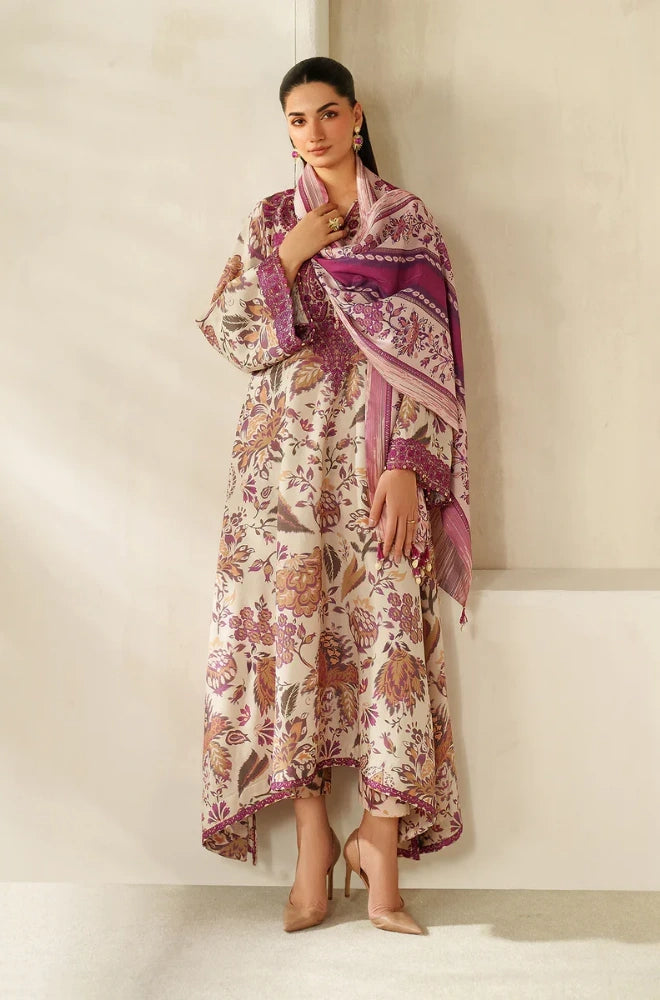 Jazmin - 3PC Karandi Printed Shirt With Karandi Printed Dupatta and Trouser - SS0938