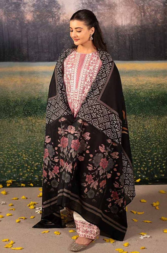 Urge - Winter 3PC Dhanak Embroidered Suit - SS0495