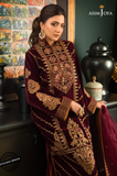 Asim Jofa -Winter 3PC Velvet Embroidered Suit - SS0566