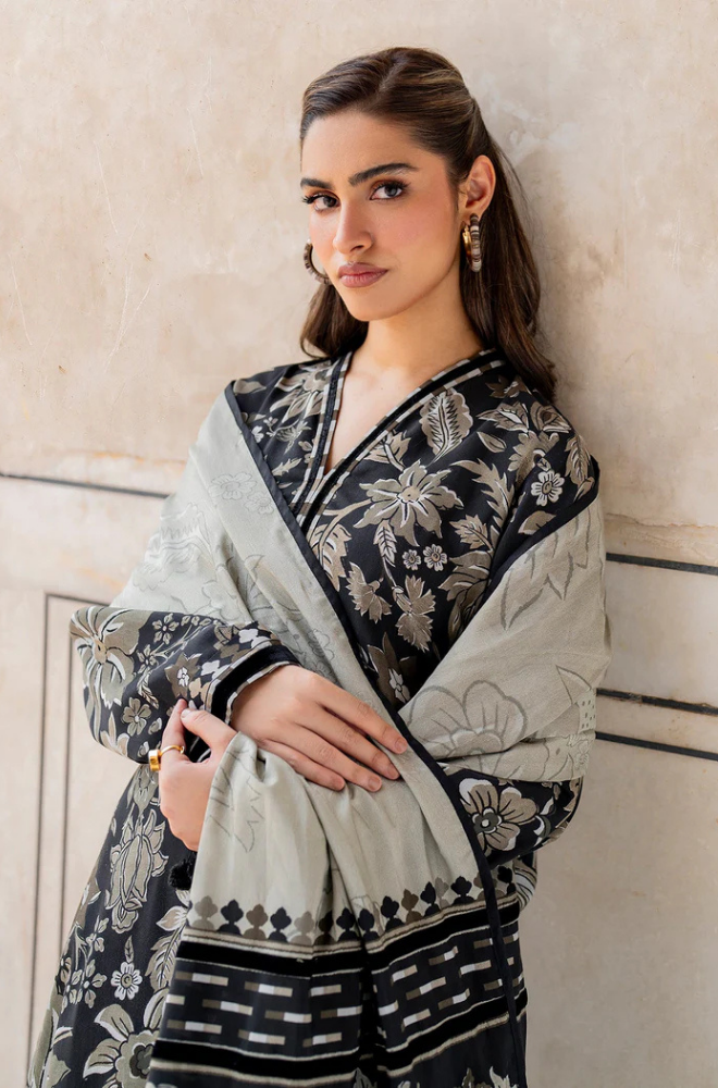 Baroque - Winter 3 Piece - Khaddar Print Suit - SRZ0085